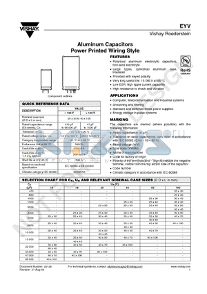 MALPEYV00CD515D02W datasheet - Aluminum Capacitors Power Printed Wiring Style