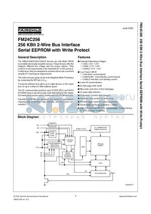 FM24C256EYYX datasheet - 256 KBit 2-Wire Bus Interface Serial EEPROM with Write Protect