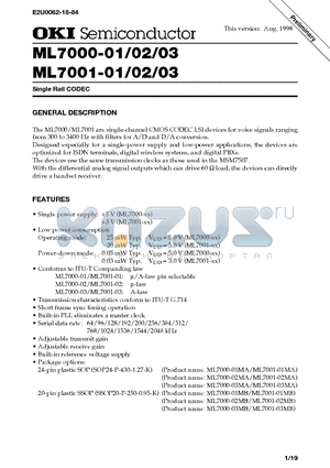 ML7000-03MB datasheet - Single Rail CODEC