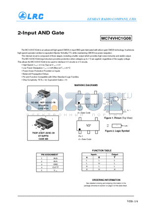 MC74VHC1G08DFT2 datasheet - 2-Input AND Gate
