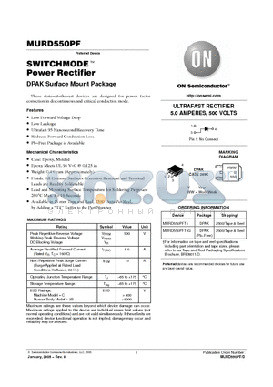 MURD550PFT4 datasheet - SWITCHMODE Power Rectifier