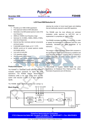 P2040BF-08-SR datasheet - LCD Panel EMI Reduction IC