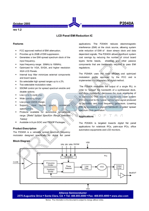 P2040AG-08-ST datasheet - LCD Panel EMI Reduction IC