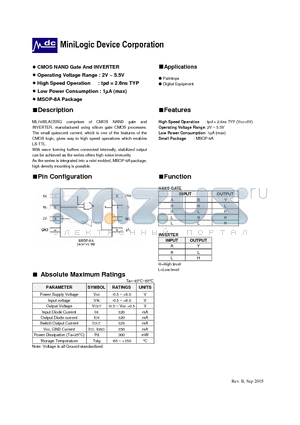 ML74WLAC datasheet - NAND Gate (unbuffered) and Inverter (unbuffered)