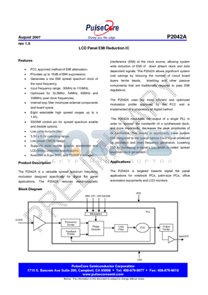 P2042AF-08SR datasheet - LCD Panel EMI Reduction IC