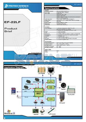 EF-22LF datasheet - ARM base Motherboard/ Freescale IMX21 CPU/Win CE5.0/ SD/MMC