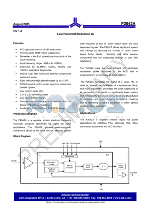P2042AG-08ST datasheet - LCD Panel EMI Reduction IC