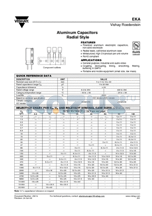 MALREKA00DE210P00K datasheet - Aluminum Capacitors Radial Style