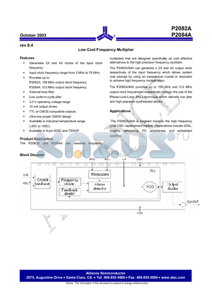 P2082A-08ST datasheet - Low Cost Frequency Multiplier