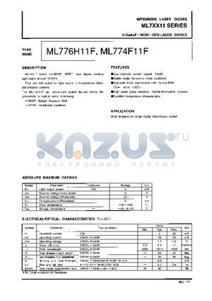 ML7XX11 datasheet - InGaAsP-MQW-DFB LASER DIODES