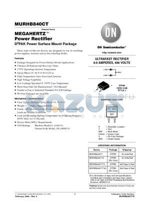 MURHB840CT_06 datasheet - ULTRAFAST RECTIFIER 8.0 AMPERES, 400 VOLTS