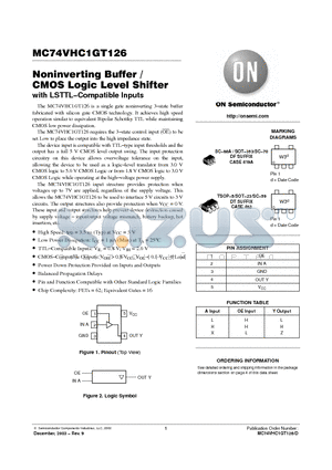 MC74VHC1GT126 datasheet - Noninverting Buffer /  CMOS Logic Level Shifter