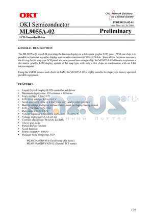 ML9055A-02DVVAZ01L datasheet - LCD Controller/Driver