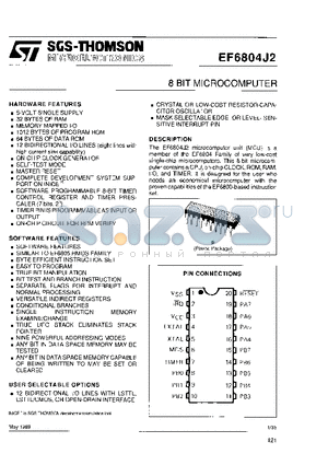 EF6804J2 datasheet - 8-BIT MICROCOMPUTER