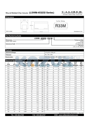 LSWM-453232-100M-T datasheet - Wound Molded Chip Inductor