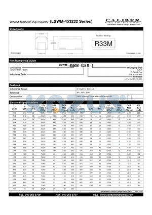 LSWM-453232-1R0M-B datasheet - Wound Molded Chip Inductor