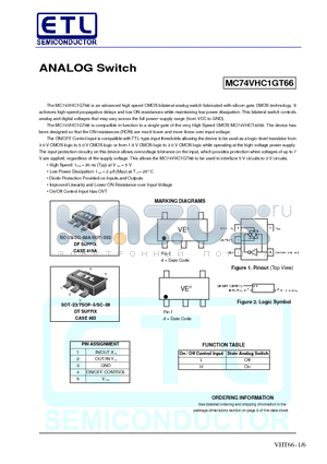 MC74VHC1GT66DFT1 datasheet - ANALOG Switch