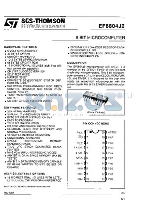 EF6804J2NTD datasheet - 8-BIT MICROCOMPUTER