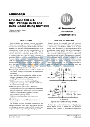 MURS160T3 datasheet - Low-Cost 100 mA High-Voltage Buck and Buck-Boost Using NCP1052
