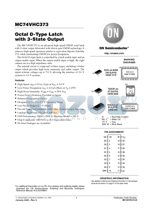 MC74VHC373DWR2 datasheet - Octal D-Type Latch with 3-State Output