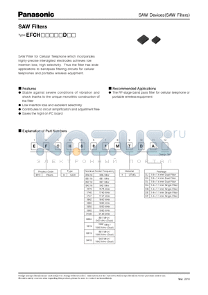 EFCH1575TDB8 datasheet - SAW Devices(SAW Filters)