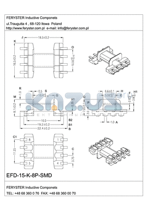 EFD-15-K-8P-SMD datasheet - EFD Bobbin