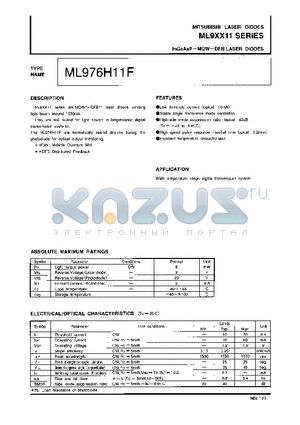 ML976H11F datasheet - InGaAsP-MQW-DFB LASER DIODES