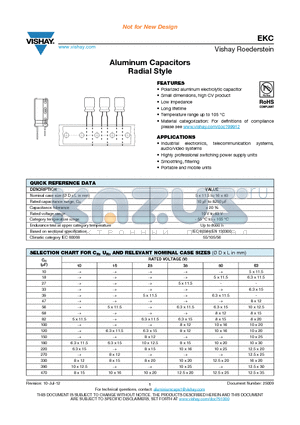 MALREKC00DE410C00F datasheet - Aluminum Capacitors Radial Style