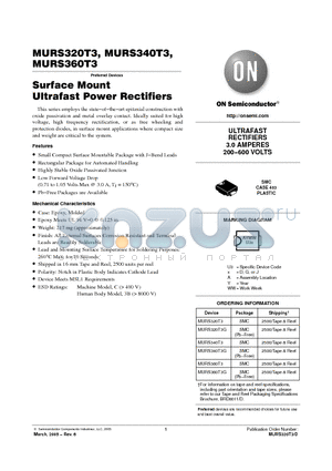 MURS360T3 datasheet - Surface Mount Ultrafast Power Rectifiers