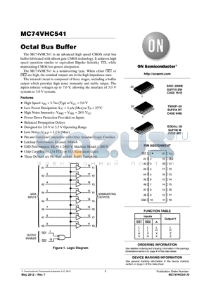 MC74VHC541DWR2G datasheet - Octal Bus Buffer