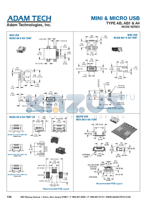 MUSB-A4-S-RA-TSMT-XX datasheet - MINI & MICRO USB TYPE AB, AB1 & A4