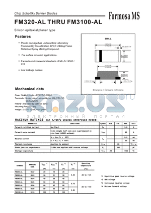 FM3100-AL datasheet - Chip Schottky Barrier Diodes - Silicon epitaxial planer type