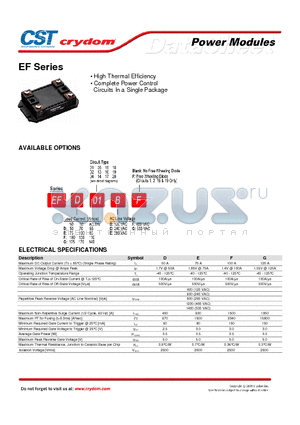 EFD13BF datasheet - Power Modules