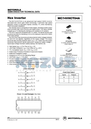 MC74VHCT04ADT datasheet - Hex Inverter