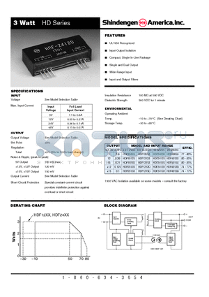 HDF4812S datasheet - 3 Watt HD Series