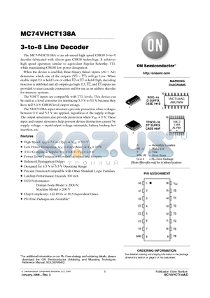 MC74VHCT138ADR2 datasheet - 3−to−8 Line Decoder