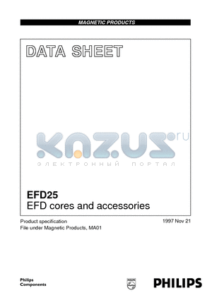 EFD25 datasheet - EFD cores and accessories