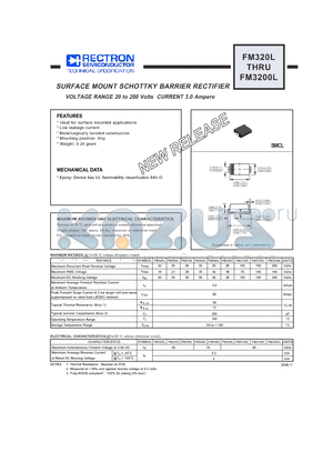 FM360L datasheet - SURFACE MOUNT SCHOTTKY BARRIER RECTIFIER VOLTAGE RANGE 20 to 200 Volts CURRENT 3.0 Ampere