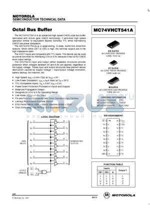 MC74VHCT541A datasheet - Octal Bus Buffer