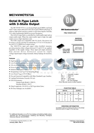 MC74VHCT573ADTRG datasheet - Octal D−Type Latch with 3−State Output