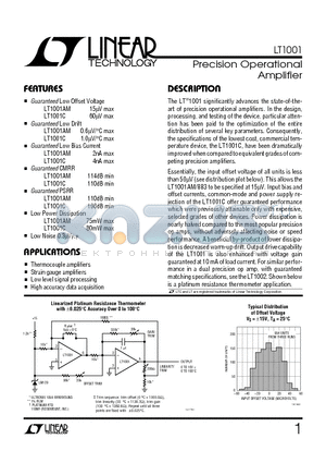 LT1001AC datasheet - Precision Operational Amplifier