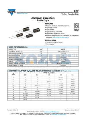 MALREKV00FE233N00K datasheet - Aluminum Capacitors Radial Style