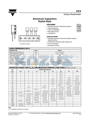 MALREKX00AA122L00K datasheet - Aluminum Capacitors Radial Style