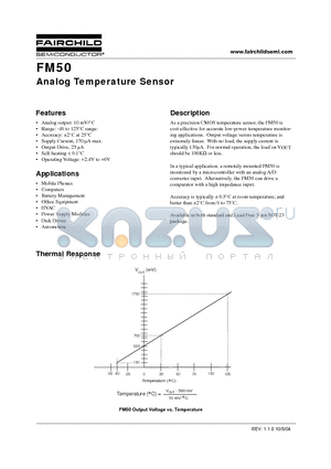 FM50 datasheet - Analog Temperature Sensor