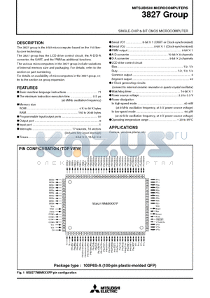 M38270EBMXXXFS datasheet - SINGLE-CHIP 8-BIT CMOS MICROCOMPUTER