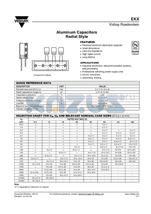 MALREKX00KL422H00K datasheet - Aluminum Capacitors Radial Style