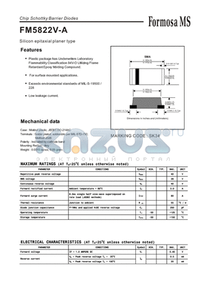 FM5822V-A datasheet - Chip Schottky Barrier Diodes - Silicon epitaxial planer type