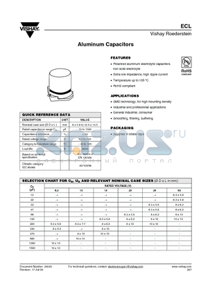 MALSECL00AE310EARK datasheet - Aluminum Capacitors