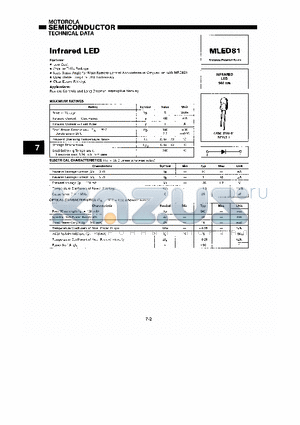 MLED81 datasheet - INFRARED LED