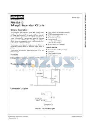 FM810RS3X datasheet - 3-Pin UC Supervisor Circuits